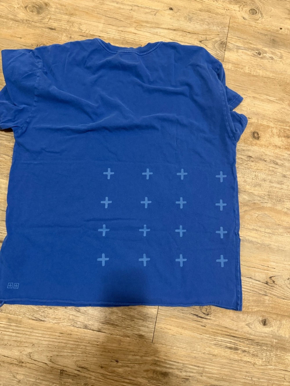 Ksubi Short Sleeve Tee in Royal Blue with Subtle Cross Graphic